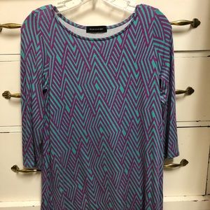 Purple and blue pattern dress / Hourglass Lilly